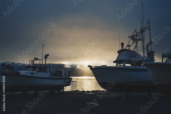 Fototapeta Fishing Boats at Sunrise, Haines Alaska