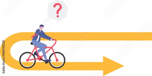 Fototapeta Business turning point, break event or change direction, reverse back, interest rate or financial trend change concept.

