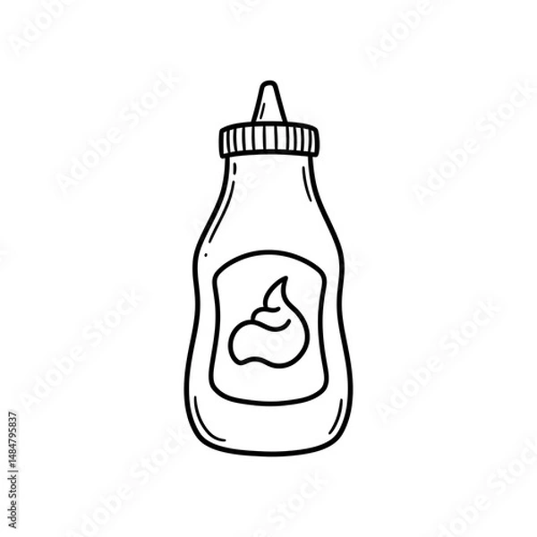 Obraz Sauce Bottle Illustration