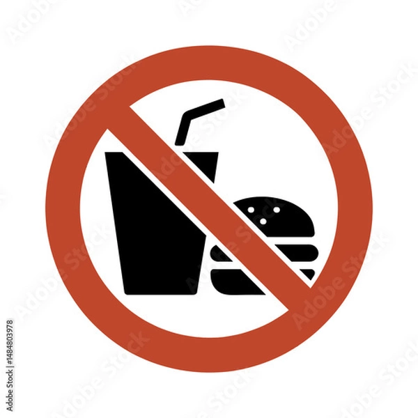 Fototapeta No junk food allowed sign vector illustration for diet and health awareness campaign design element