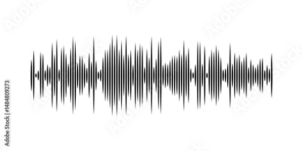 Fototapeta Black sound waves. Abstract music wave, radio signal frequency and digital voice . Tune equalizer vector set. Monochrome volume audio lines, soundwaves rhythm isolated on white background in eps 10.
