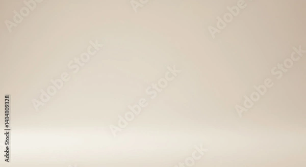 Fototapeta Empty beige studio background with soft lighting creates a smooth clean aesthetic