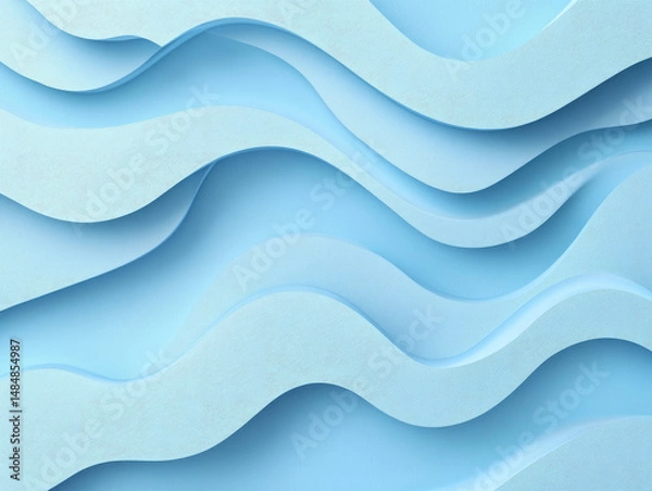 Fototapeta Abstract blue wave-like layered pattern