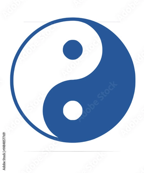 Obraz yin yang symbol on blue vector graphic design