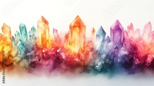 Obraz Colorful crystal cluster
