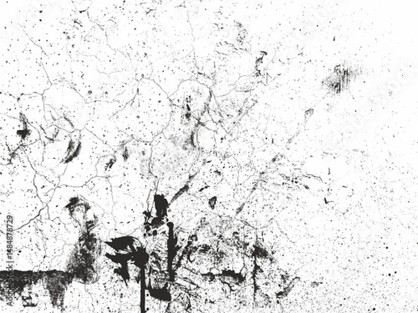 Fototapeta Vintage dirty grunge scan paper texture.Old worn overlay distressed background.Vintage scratched glitch effect for design.Monochrome retro grunge texture illustration.Dust overlay textured.Grain noise