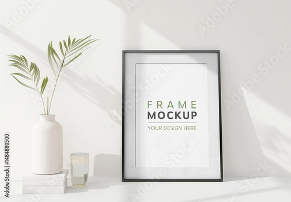 Obraz Black Frame in a Bright Interior Mockup