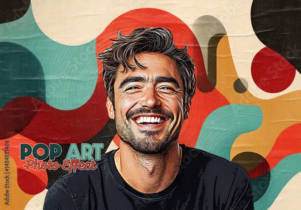 Obraz 70s Pop Art Style Photo Effect Mockup