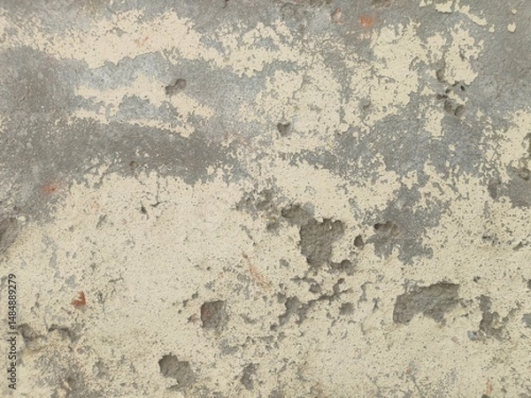 Fototapeta Wall fragment with scratches and cracks.Grunge Weathered Wall Texture with Peeling Paint for Industrial or Artistic Backgrounds.Retro Vintage Worn Wall Wallpaper.Decayed Cracked Rough Abstract Banner.