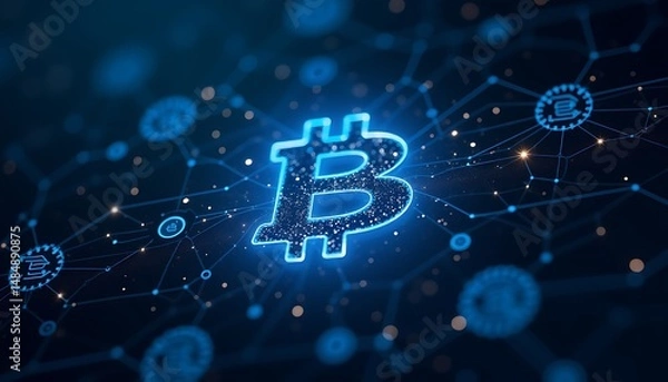 Obraz Bitcoin cryptocurrency blockchain digital currency future