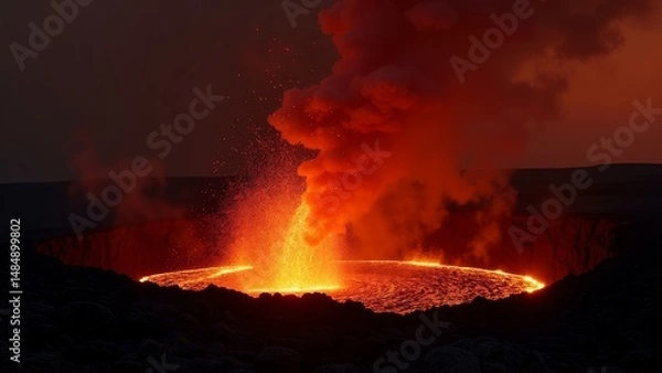 Obraz Volcanic scene during eruption
