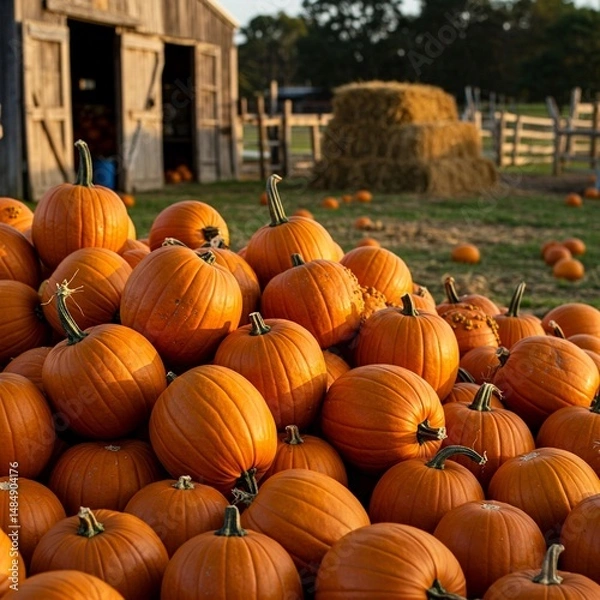 Obraz pumpkins on a farm