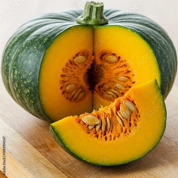 Obraz fresh kabocha pumpkin sliced