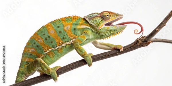 Fototapeta chameleon on a white background