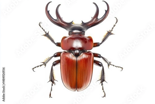 Fototapeta black beetle isolated on white background