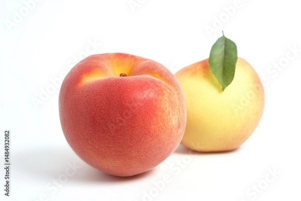 Fototapeta peaches on a white background