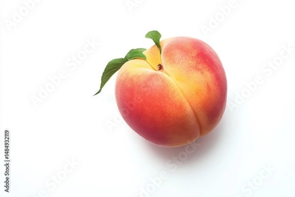 Fototapeta peaches on a white background
