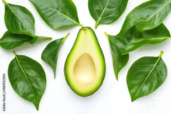 Fototapeta avocado isolated on white background