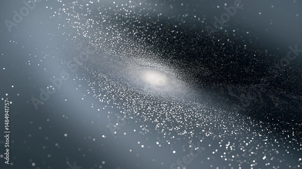 Obraz A white dot reveals a forming solar system in a zooming effect