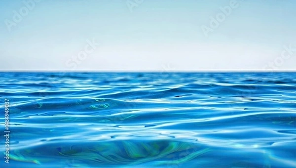 Fototapeta Blue Ocean Surface with Sparkling Sunshine