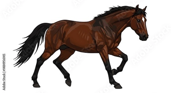 Fototapeta Dark Bay's Graceful Pace