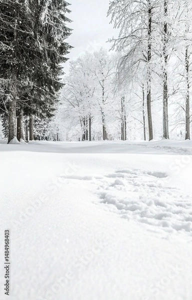Obraz snow covered trees