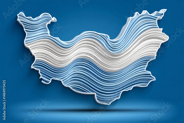 Fototapeta futuristic design of iran map with flowing lines representing cultural exchange and interconnected c