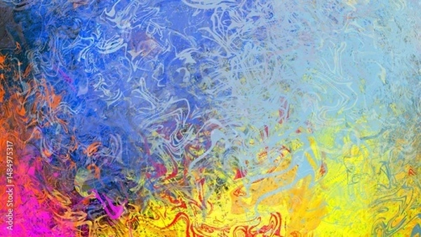 Fototapeta Abstract colorful swirl background gradient texture digital painting art.