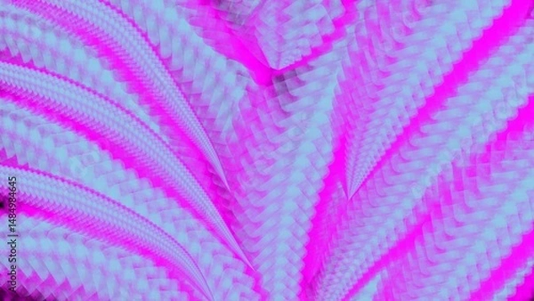 Fototapeta Geometric abstract pattern in purple and cyan hues