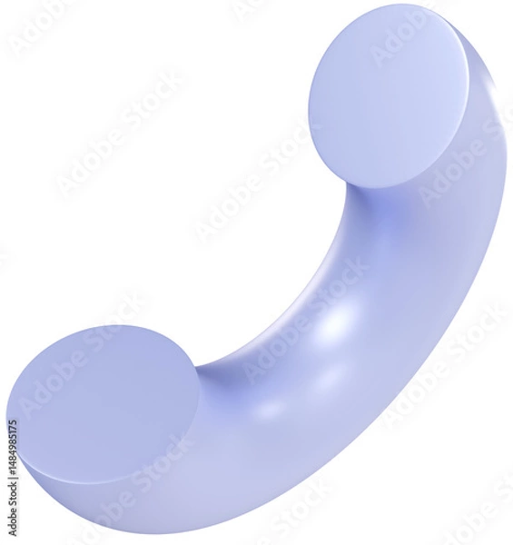 Fototapeta 3D Purple Playful colorful shape, creative graphic abstract form isolated clipart. Render of geometric modern y2k illustration