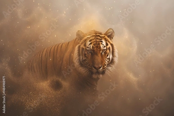 Obraz Ethereal Textured Golden Taupe Tiger Radiance
