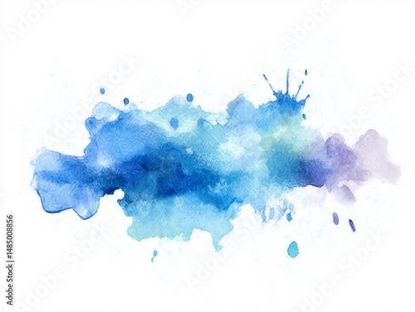 Fototapeta 青い水彩背景