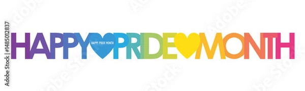 Obraz HAPPY PRIDE MONTH colorful typography banner with rainbow gradient on transparent background