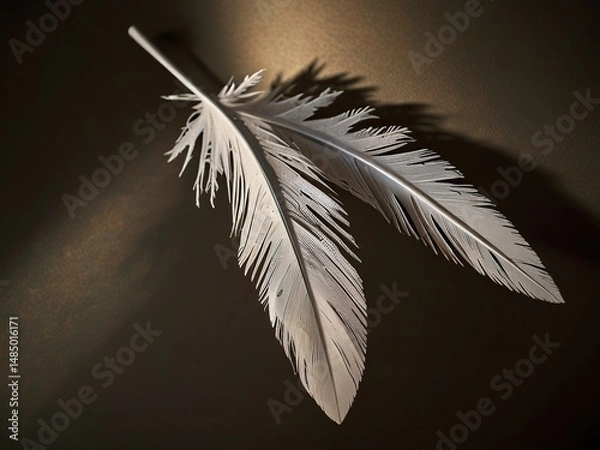Fototapeta feather on black background