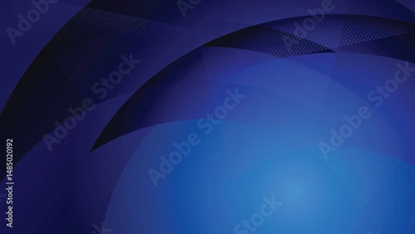 Fototapeta Abstract creative glowing light and shade with curve stripe on gradient blue background. Vector illustration.