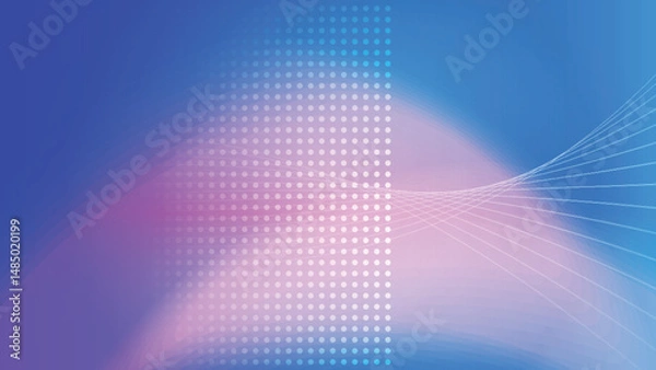 Obraz Abstract colorful neon light with dot halftone screen and curve line creative background. Vector illustration.