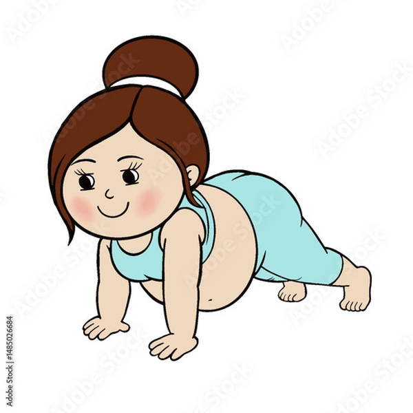 Obraz Woman doing planking exercises 