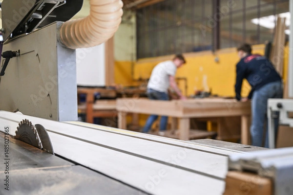 Obraz Enseignement education apprentissage ecole technique menuiserie bois scie