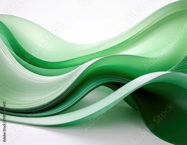 Fototapeta Abstract green wave flowing gracefully