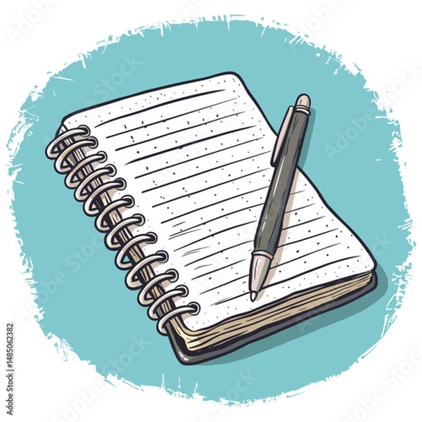 Obraz vector illustration of a notebook and pen