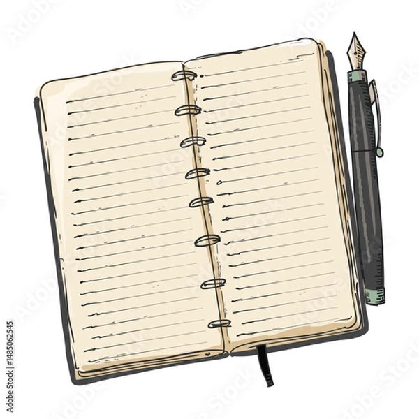 Obraz vector illustration of a notebook and pen