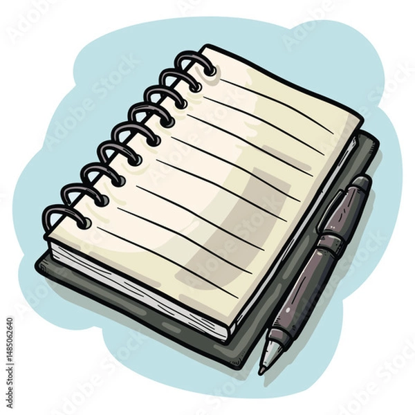 Obraz vector illustration of a notebook and pen