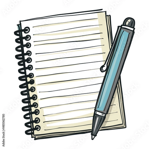 Obraz vector illustration of a notebook and pen