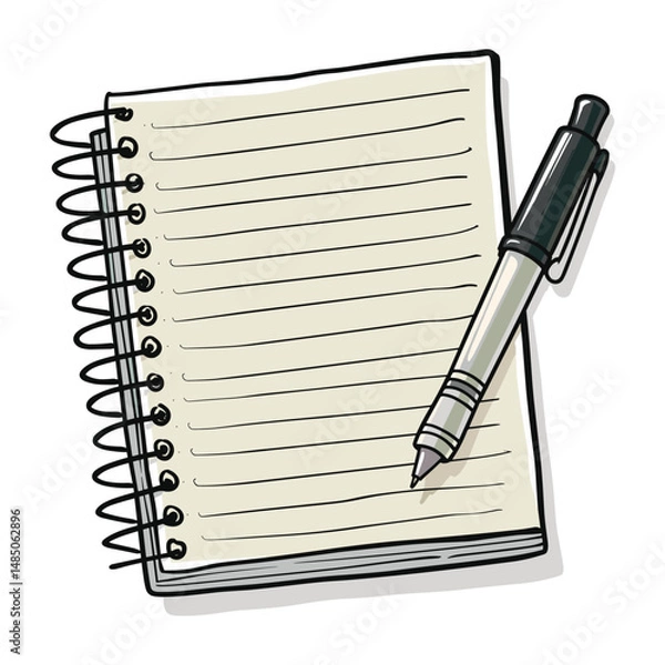 Obraz vector illustration of a notebook and pen