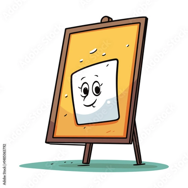 Obraz elegant illustration of  wooden easel with canvas
