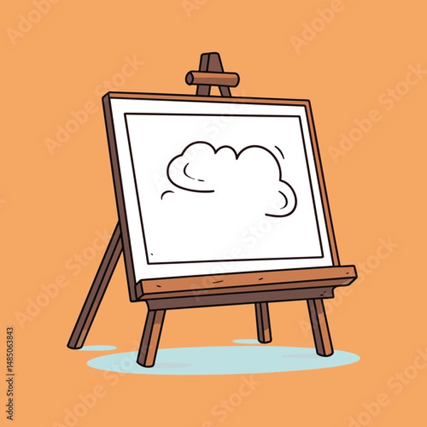 Obraz elegant illustration of  wooden easel with canvas