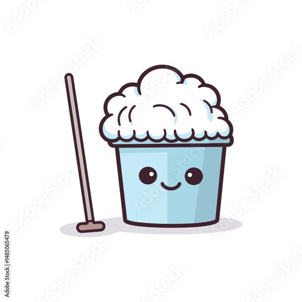 Obraz elegant illustration of bucket with mop