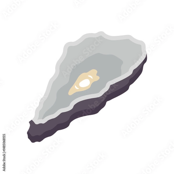 Fototapeta Oyster colored vector illustration. Can be used for any platform action promotion and advertising mockup. Isolated symbol sign used for: mobile, app, web, dev, ui, ux, gui. EPS 10. For your design