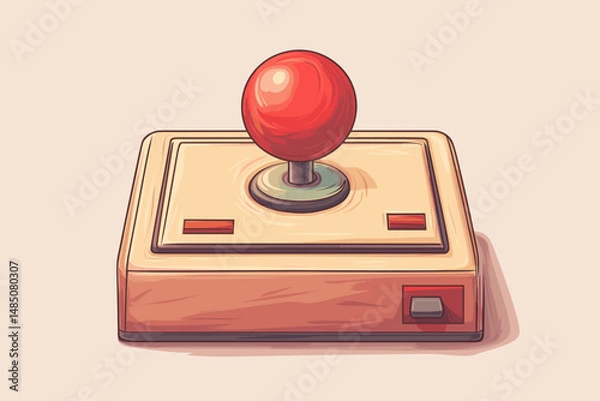 Fototapeta Retro arcade joystick on a minimalist background