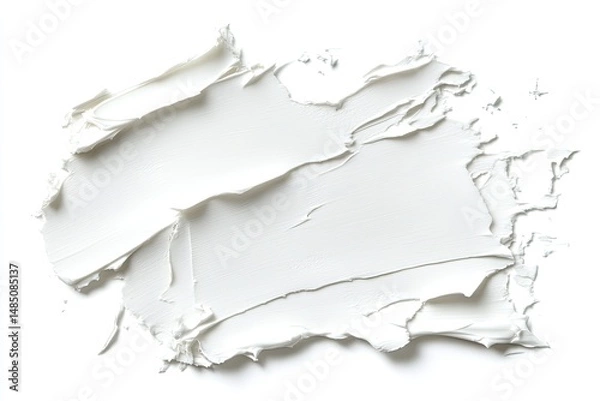 Fototapeta Creamy white paint splatter on white background